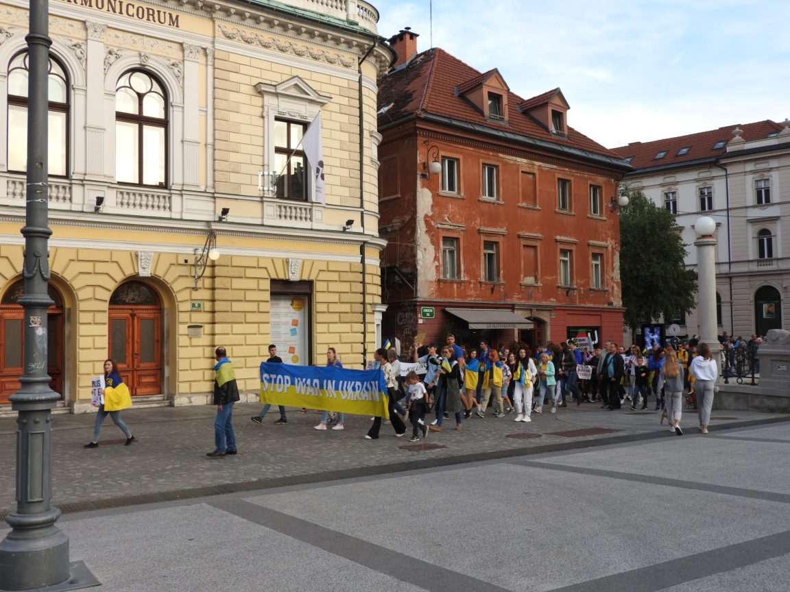 Lublana - demonstracja na Placu Kongresowym